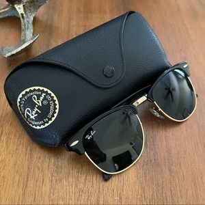Ray Ban clubmaster black & gold like new